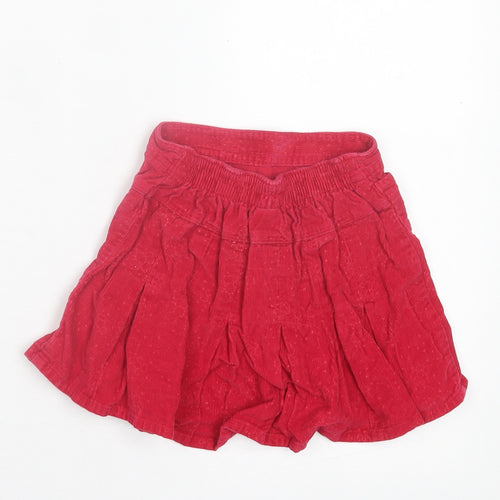 George Girls Red Cotton A-Line Skirt Size 3-4 Years Regular Pull On