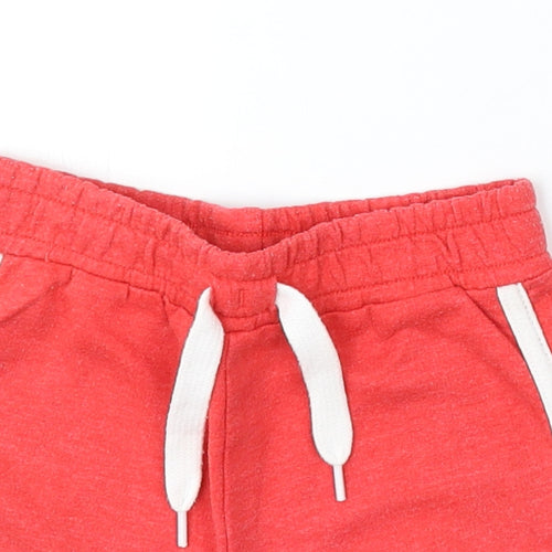 Dunnes Stores Girls Red Cotton Sweat Shorts Size 6-7 Years Regular Drawstring