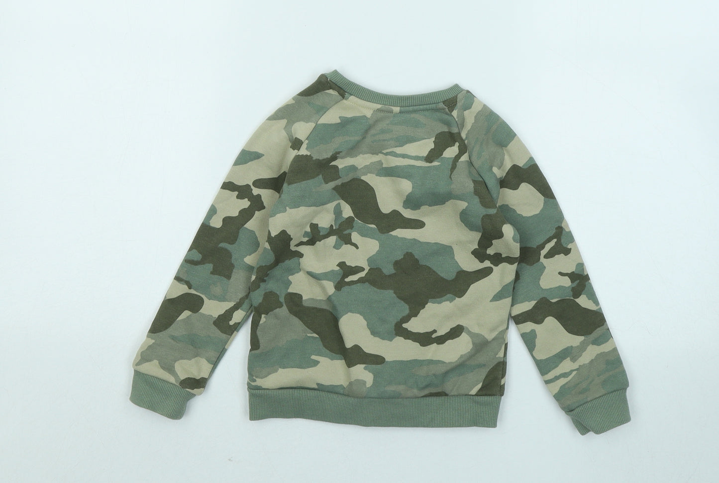 Primark Boys Green Camouflage Cotton Pullover Sweatshirt Size 2-3 Years - Dinosaur