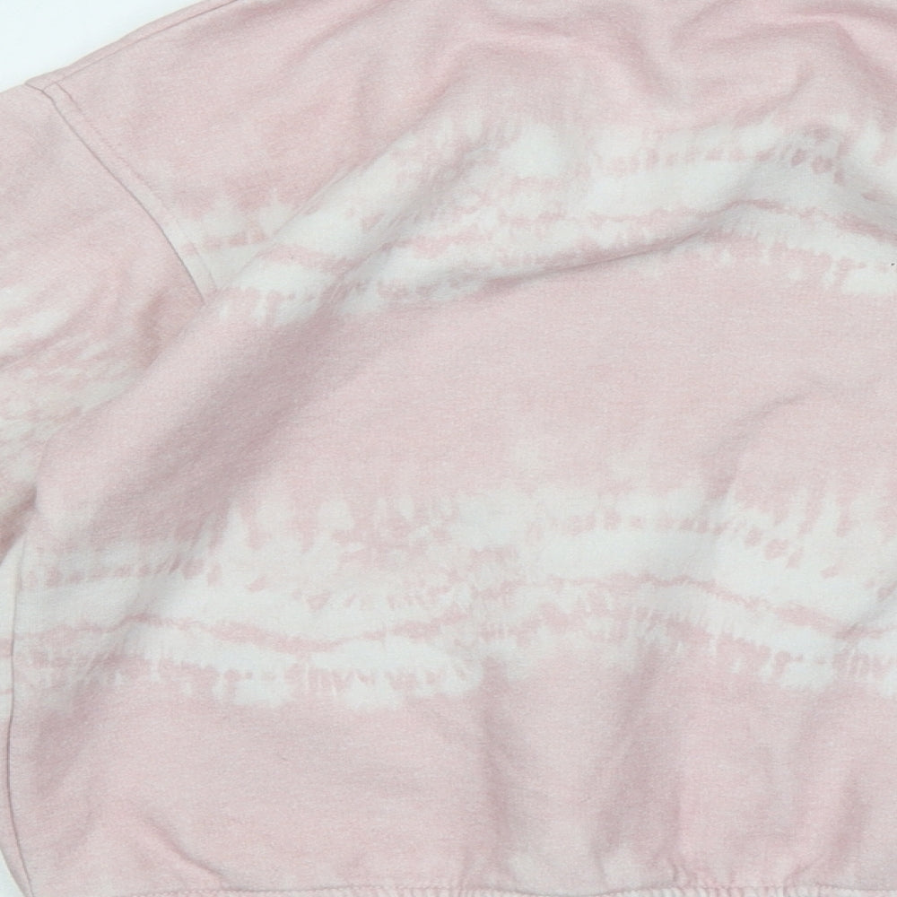 Primark Girls Pink Geometric Cotton Pullover Sweatshirt Size 9-10 Years - Tie-Dye