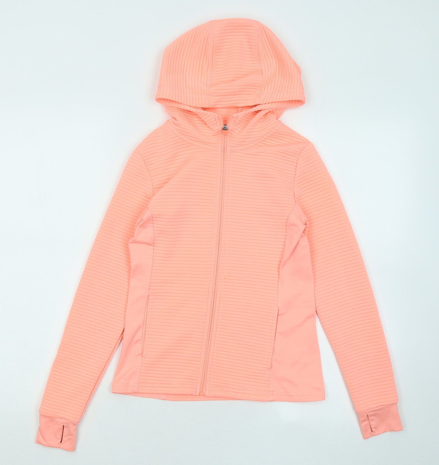 Dunnes Stores Girls Orange Polyester Full Zip Hoodie Size 10-11 Years Zip