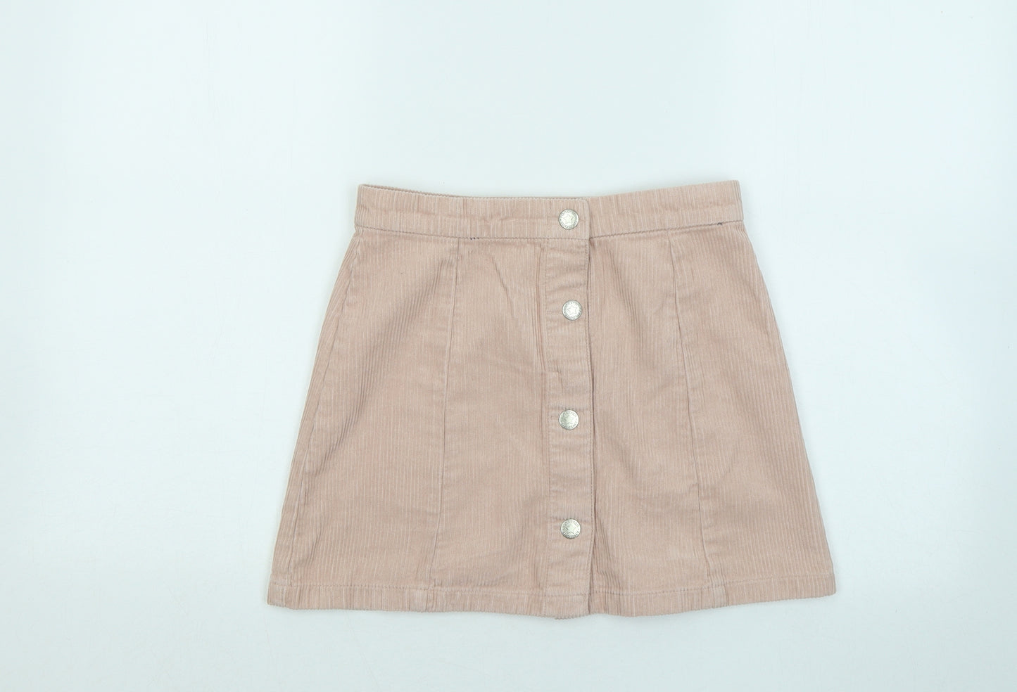 H&M Girls Pink Cotton A-Line Skirt Size 12-13 Years Regular Button