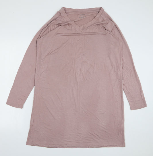 Primark Womens Pink Solid Modal Top Dress Size 14