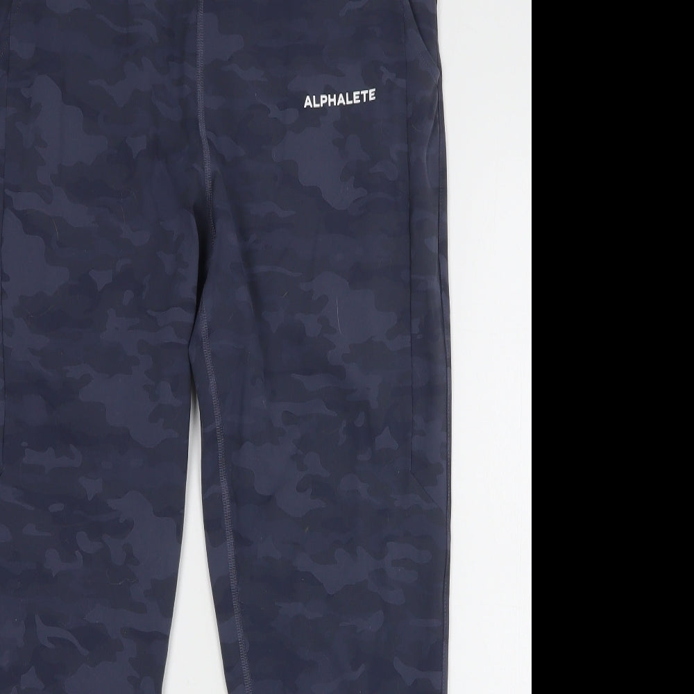 ALPHALETE Mens Blue Camouflage Nylon Jogger Trousers Size M L29 in Reg –  Preworn Ltd