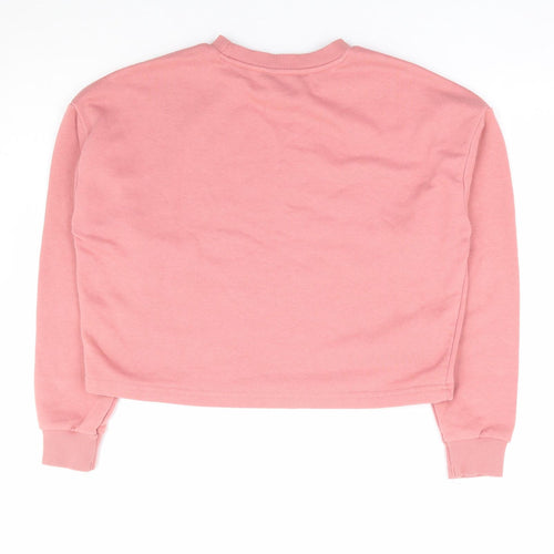 New Look Girls Pink Cotton Pullover Sweatshirt Size 12-13 Years Pullover - Cropped