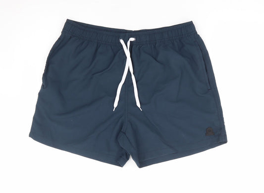TOG24 Mens Blue Polyester Sweat Shorts Size M L7 in Regular Drawstring - Swim Short