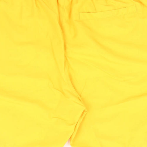 TOG24 Mens Yellow Polyester Sweat Shorts Size M L10 in Regular Drawstring - Swim Short