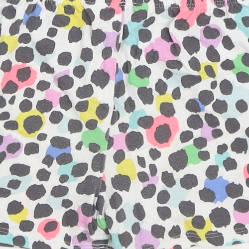 Marks and Spencer Girls Multicoloured Animal Print 100% Cotton Sweat Shorts Size 2-3 Years Regular - Dalmatian Print
