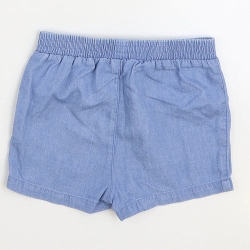 Primark Girls Blue Cotton Bermuda Shorts Size 2-3 Years Regular Drawstring