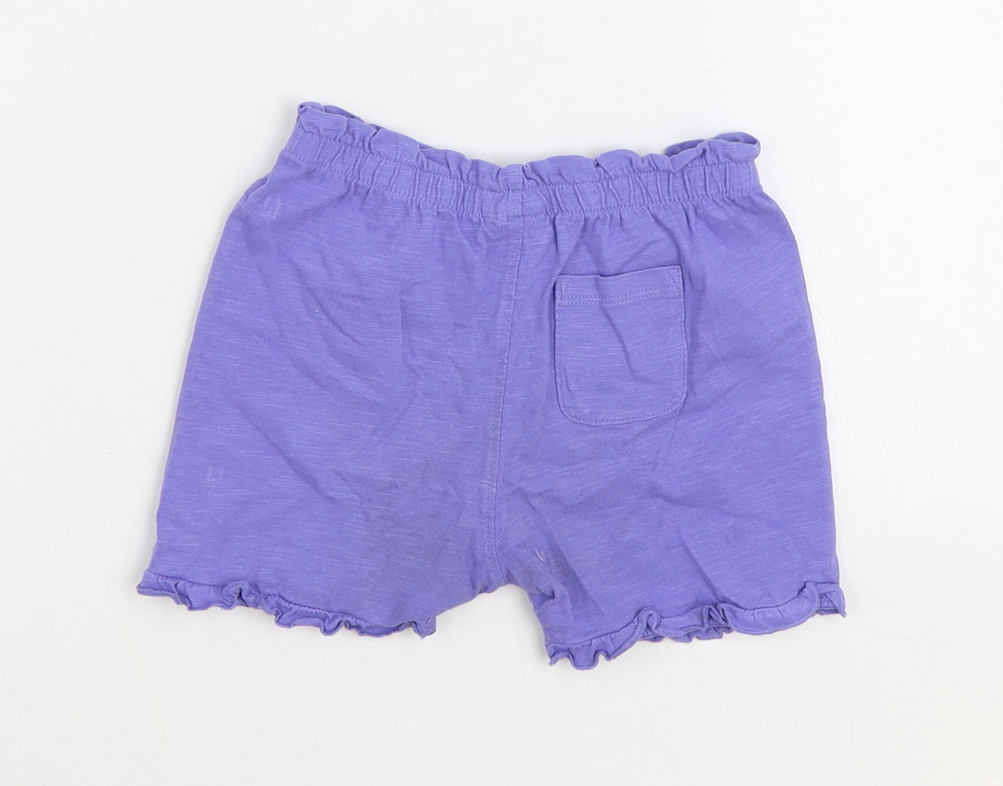 Marks and Spencer Girls Purple Cotton Sweat Shorts Size 2-3 Years Regular - Smile