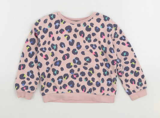 Marks and Spencer Girls Multicoloured Animal Print Cotton Pullover Sweatshirt Size 2-3 Years Pullover