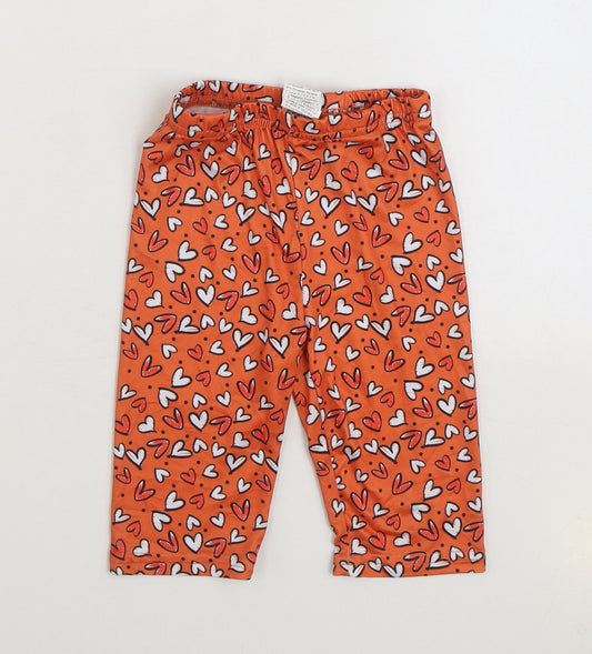 SheIn Girls Orange Geometric Polyester Jogger Trousers Size 4 Years Regular Pullover - Hearts Cropped