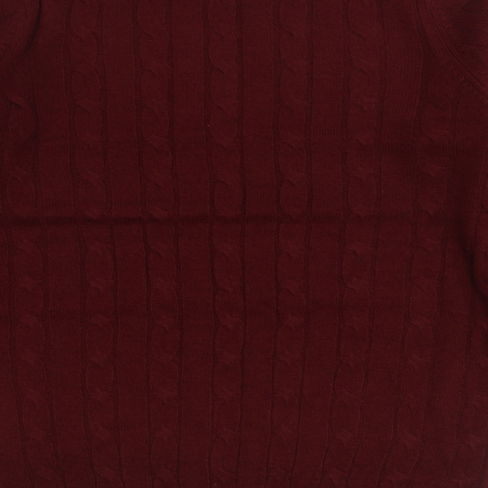 Kensington Womens Red Round Neck Acrylic Pullover Jumper Size XL
