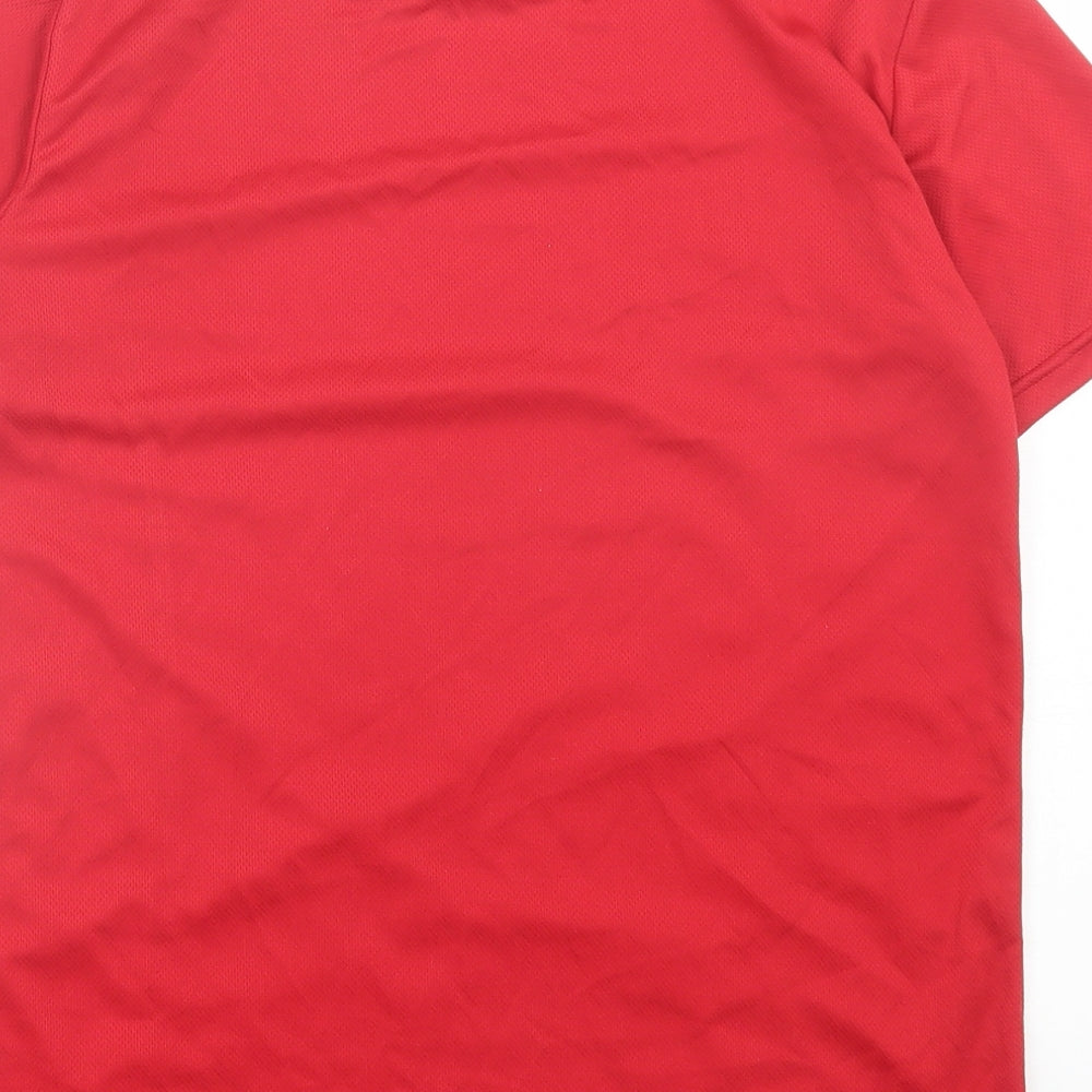 Dunnes Stores Mens Red Polyester Basic T-Shirt Size S Crew Neck Pullover