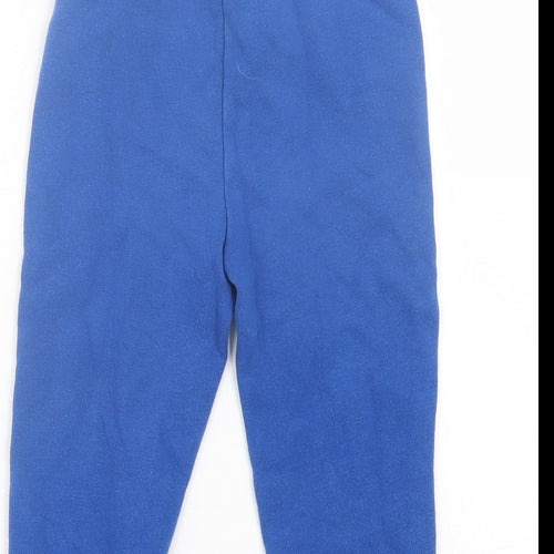 Gap Boys Blue Cotton Jogger Trousers Size 2 Years Regular Drawstring