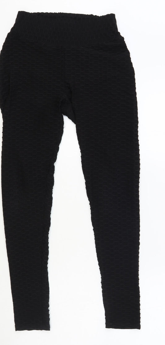 SheIn Womens Black Polyester Compression Leggings Size M L28 in Regular Pullover
