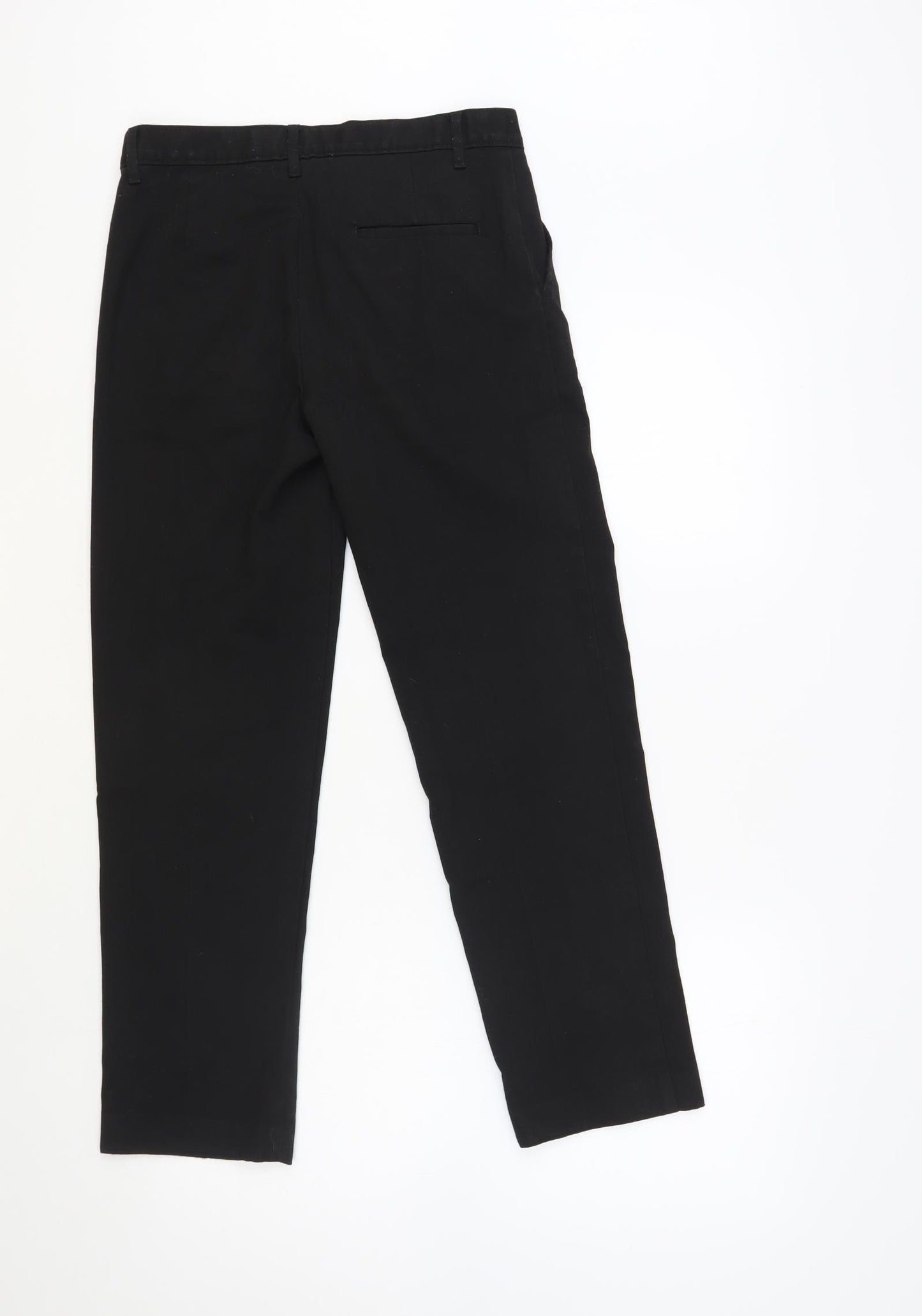 Dunnes Stores Boys Black Polyester Chino Trousers Size 11-12 Years Regular Hook & Loop - Schoolwear