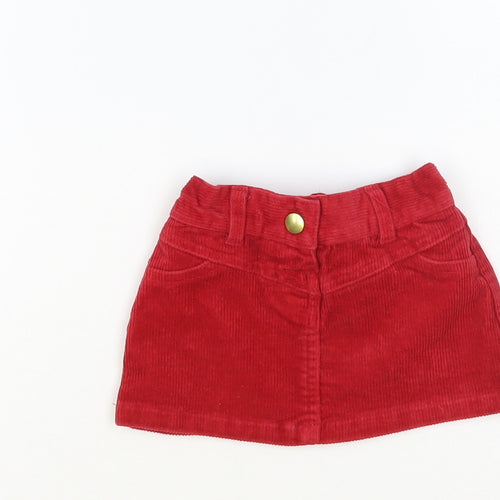 Dunnes Stores Baby Red Cotton A-Line Skirt Size 6-9 Months Snap