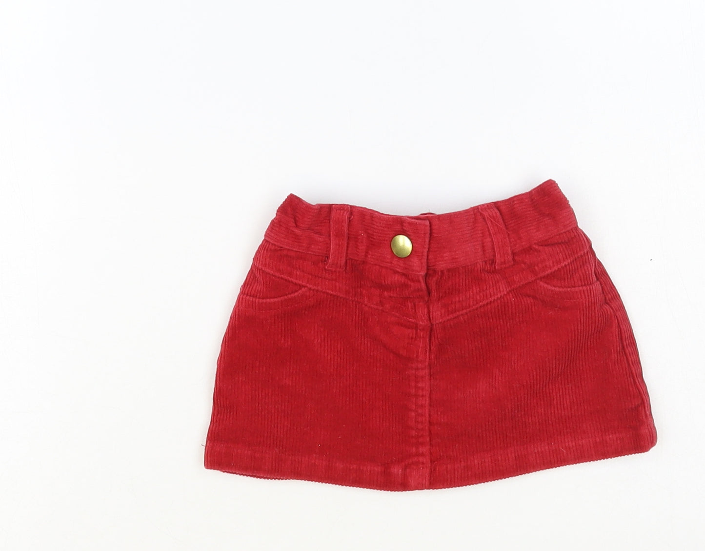 Dunnes Stores Baby Red Cotton A-Line Skirt Size 6-9 Months Snap