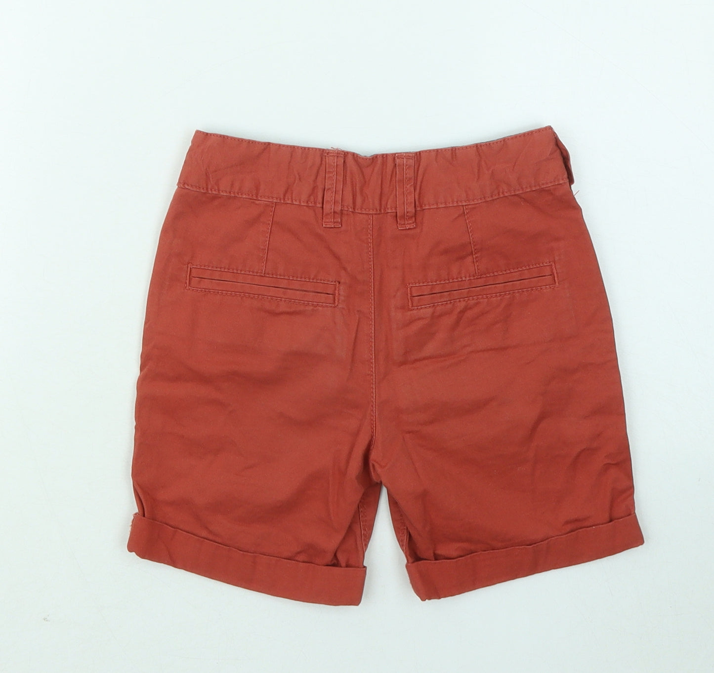 George Boys Red Cotton Chino Shorts Size 4-5 Years Regular Zip