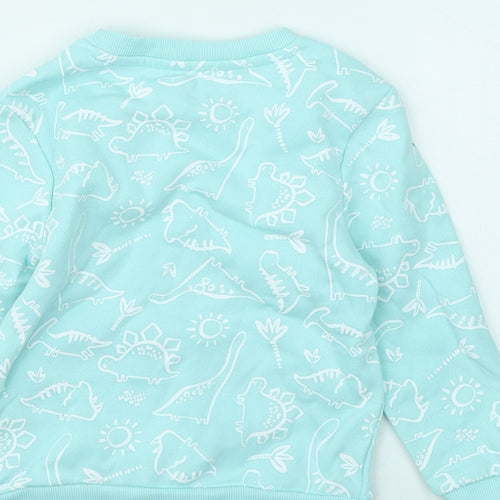 Primark Boys Blue Geometric Cotton Pullover Sweatshirt Size 2-3 Years - Dinosaurs