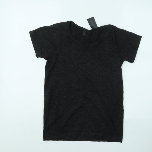 H&M Womens Black Polyester Basic T-Shirt Size M Round Neck