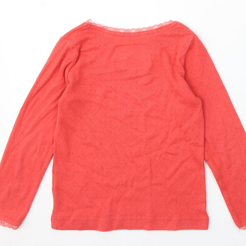 Boden Girls Red Round Neck Cotton Pullover Jumper Size 5-6 Years