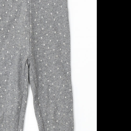 Dunnes Stores Girls Grey Geometric Polyester Jogger Trousers Size 5-6 Years Regular