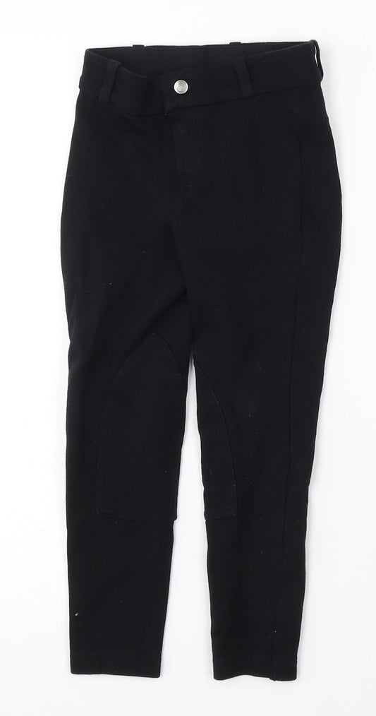 DECATHLON Boys Black Cotton Jogger Trousers Size 6 Years Regular Zip