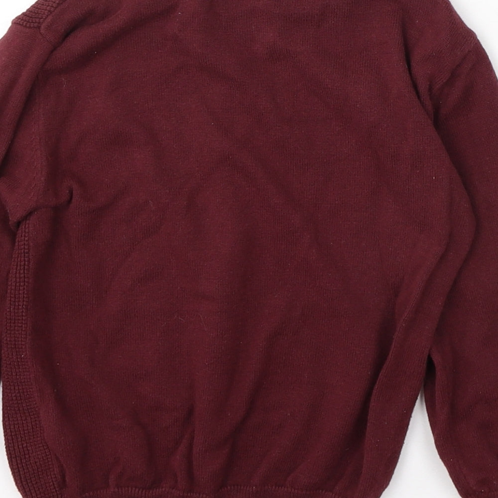 Primark Boys Red Round Neck Cotton Pullover Jumper Size 5-6 Years