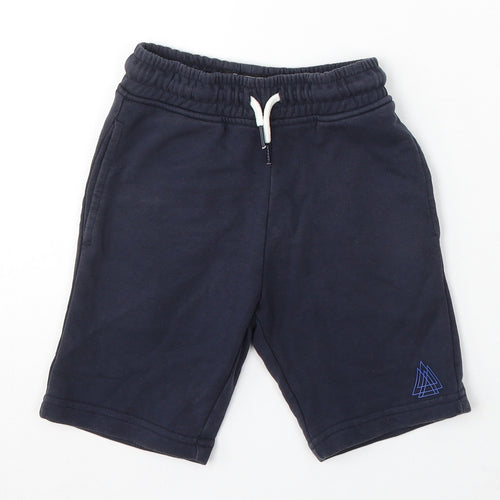 NEXT Boys Blue Cotton Sweat Shorts Size 6 Years Regular Drawstring