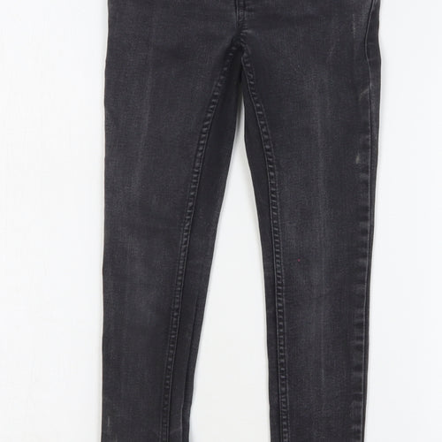 New Look Girls Black Cotton Skinny Jeans Size 9 Years Regular Button