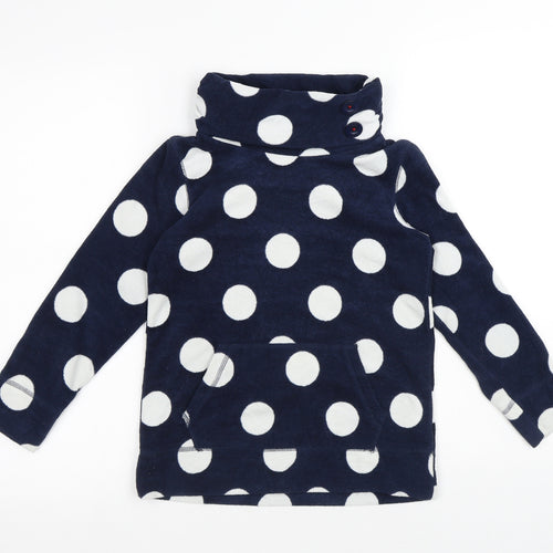 NEXT Girls Blue Polka Dot Polyester Pullover Sweatshirt Size 8 Years Pullover