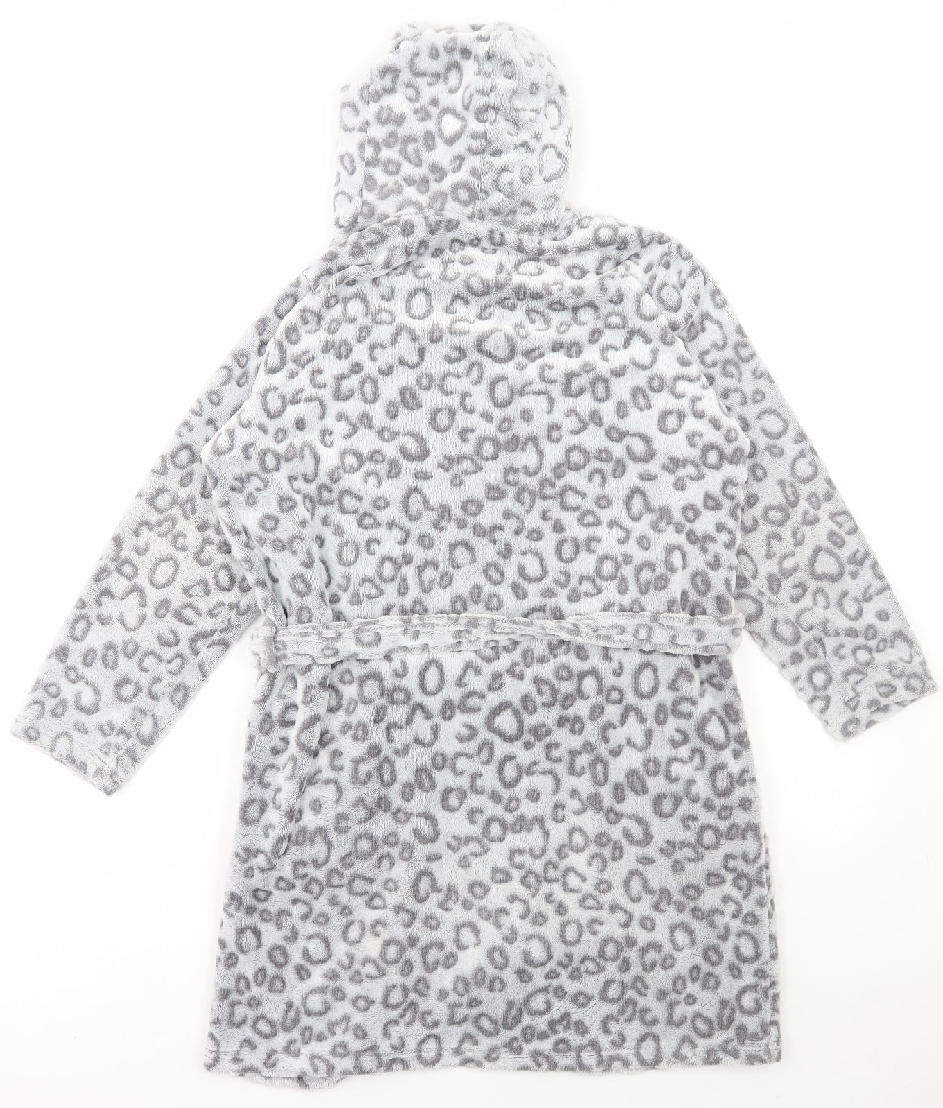 Young Dimension Girls Grey Animal Print Polyester Gown Size 10-11 Years Tie - Leopard Print
