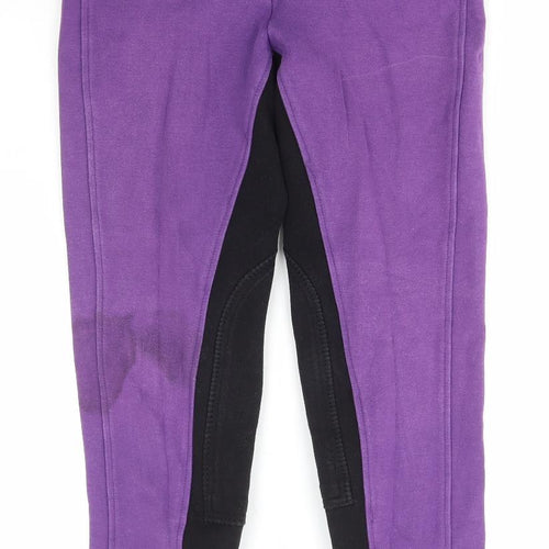 Gallop Womens Purple Cotton Track Pants Trousers Size 28 in L28 in Regular Button - Jodhpurs