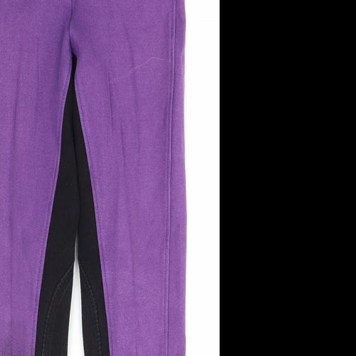 Gallop Womens Purple Cotton Track Pants Trousers Size 28 in L28 in Regular Button - Jodhpurs
