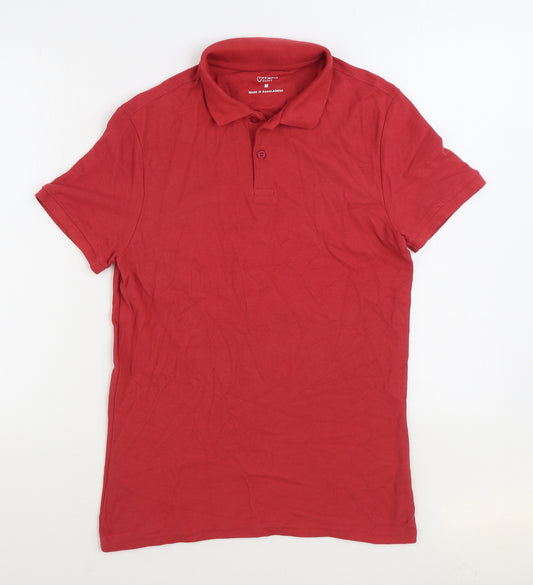 Primark Mens Red 100% Cotton Polo Size M Collared Pullover