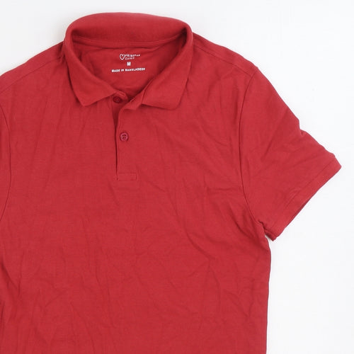 Primark Mens Red 100% Cotton Polo Size M Collared Pullover