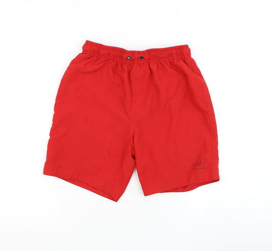 Primark Boys Red Polyester Sweat Shorts Size 10-11 Years Regular Drawstring - Swimwear