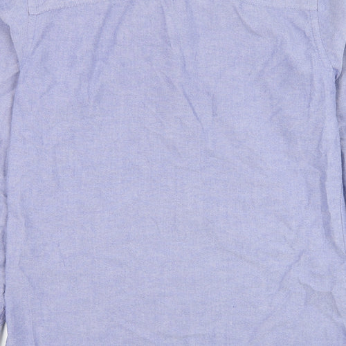 JACK & JONES Mens Blue Cotton Dress Shirt Size M Collared Button