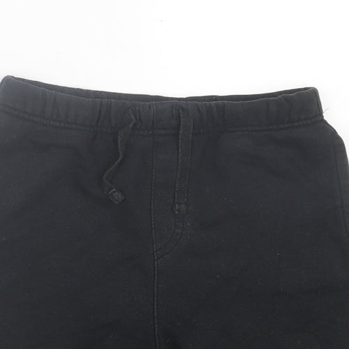George Boys Black Cotton Sweat Shorts Size 6-7 Years Regular Tie