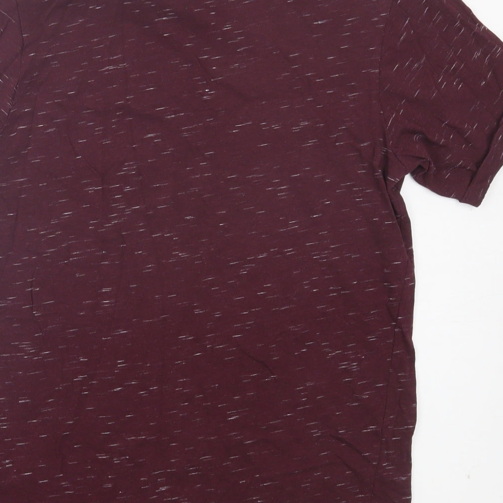 Primark Mens Purple Cotton T-Shirt Size M Crew Neck - Pocket Detail