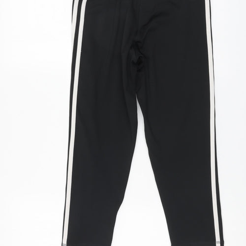 adidas Womens Black Polyester Jogger Leggings Size 10 L22 in Regular Button