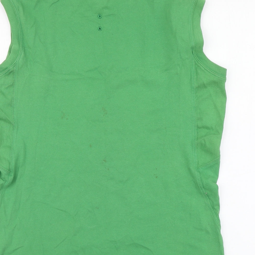 Nike Mens Green Polyester Basic Tank Size M Round Neck Pullover