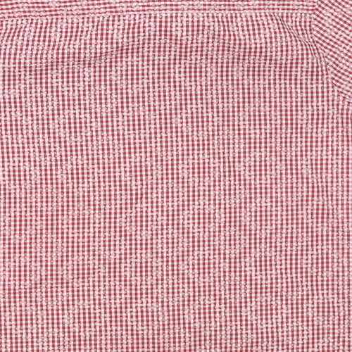 Mish Mash Mens Red Check Cotton Button-Up Size M Collared Button
