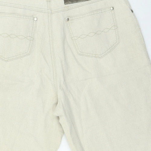 Classique Womens Beige Cotton Cropped Jeans Size 28 in L20 in Regular Zip