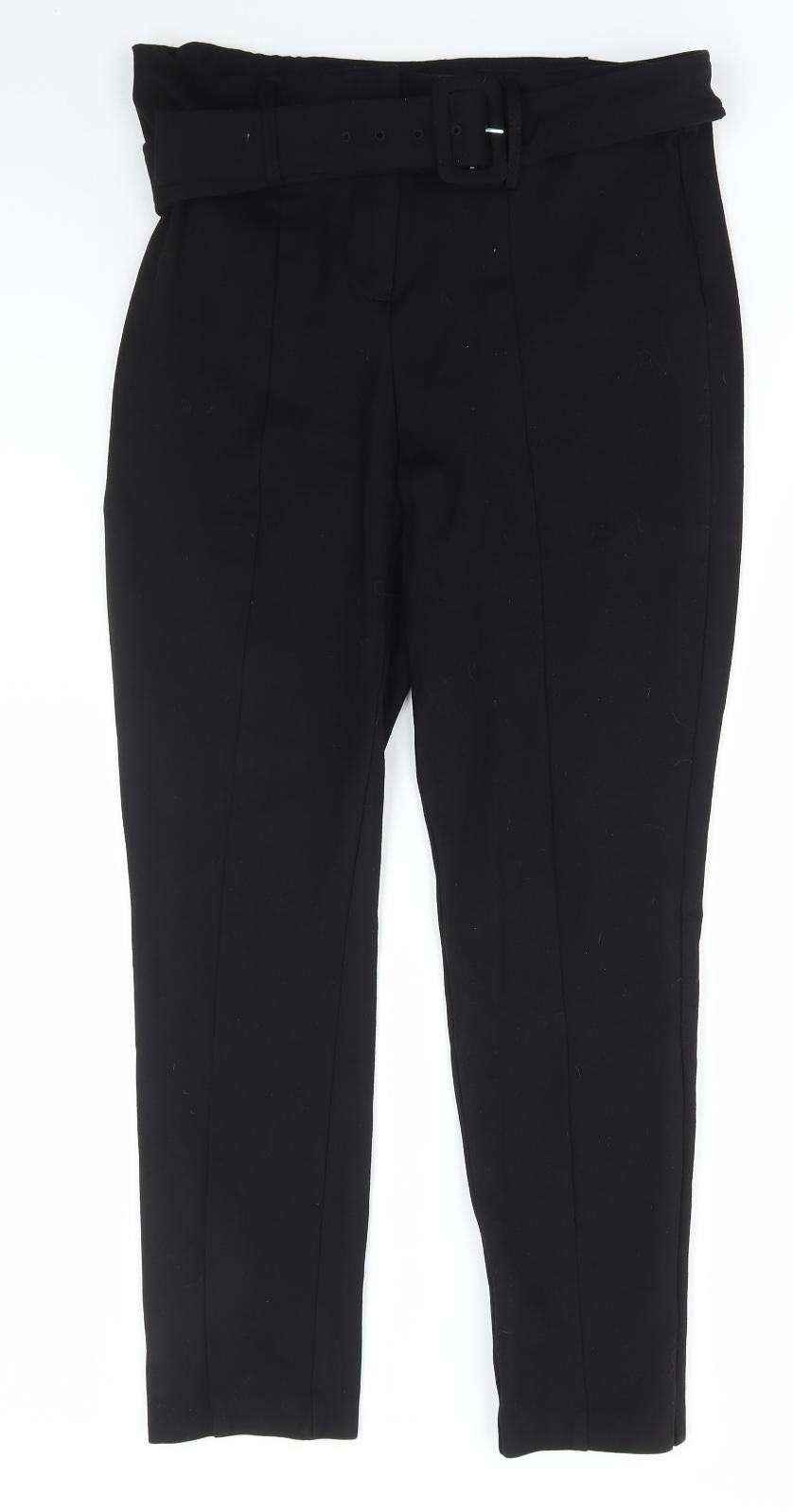 Adrienne Vittadini Womens Black Viscose Trousers Size L L27 in Regular Hook & Eye