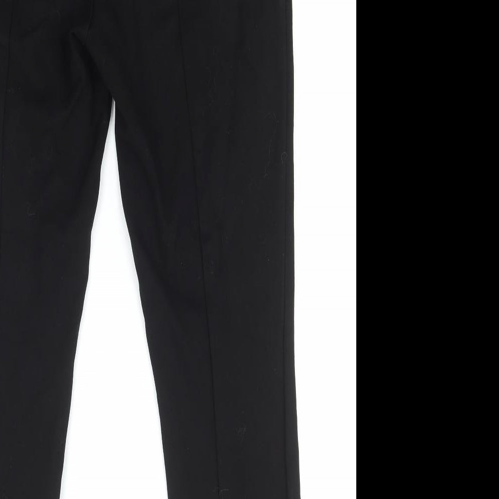 Adrienne Vittadini Womens Black Viscose Trousers Size L L27 in Regular Hook & Eye