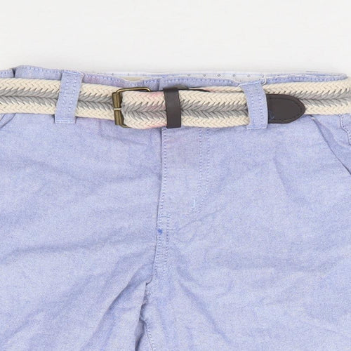 Primark Boys Blue 100% Cotton Chino Shorts Size 6-7 Years Regular Zip