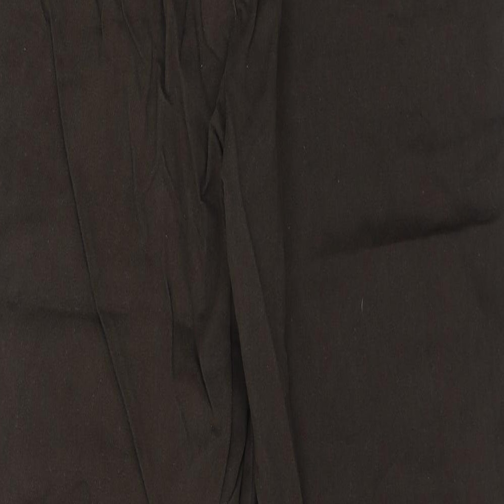 Dunnes Stores Mens Brown Cotton Trousers Size 36 in L31 in Regular Zip